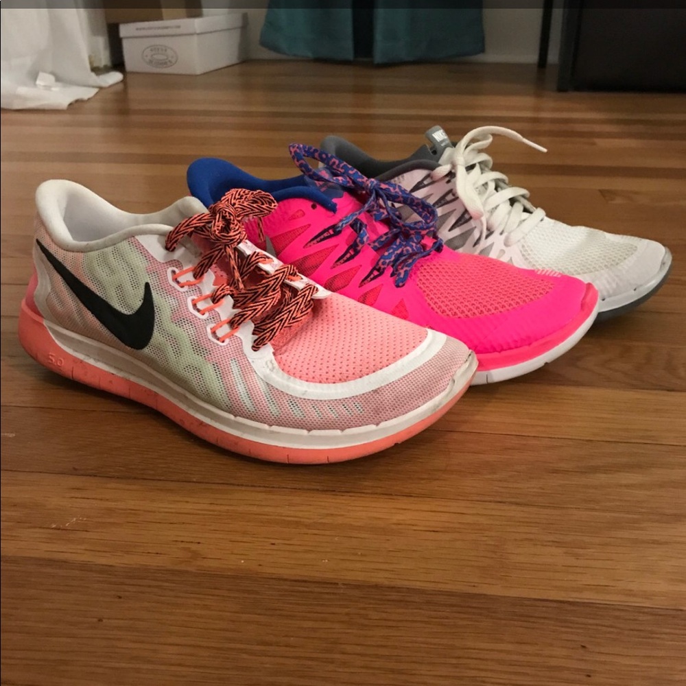 Three Pairs of Nike Free Sneakers